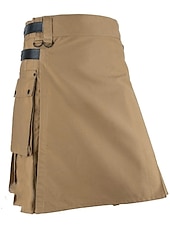 olcso Alsók-Utcai sikk Stílusos Klasszikus stílus Szoknya Skót Utility Kilts Ren Faire Szegecs Pliszé Tömör szín Férfi Kelta Farsang Parti Halloween Szoknya Cross-Season