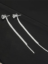 billige Øredobber-kvinners øredobber mote zirconia lang dusk polygonal diamant stud øredobber til valentinsdag, morsdag gave