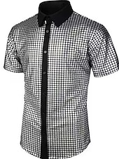 economico camicie da smoking da uomo-Per uomo Camicia da Ballo Camicia da discoteca Camicie da Smoking Semplice Serata Formale Festa di compleanno Nero Giallo Blu Arcobaleno Manica Corta Bavero Estate Primavera Abbigliamento Paillettes