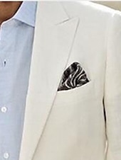 abordables Blazer en lin-Veste blazer en lin pour hommes veste de sport mode décontractée été uni blanche coupe ajustée à boutonnage simple à un bouton