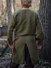  Medievale Rinascimento 17° secolo Camicia Tunica Guerriero Vichingo Ranger Elfico Tiro con l'arco Costume Per uomo Vichingo Fantasia Halloween Carnevale Mascherata LARP Adulti Camicia Tutte le