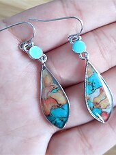 cheap Earrings-Women&#039;s Earrings Ethnic Style Outdoor Color Block Earring
