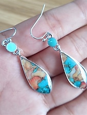 cheap Earrings-Women&#039;s Earrings Ethnic Style Outdoor Color Block Earring