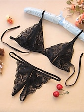 billiga Sexiga damunderkläder-sexiga damunderkläder underkläder set ren färg älskare heta hem alla hjärtans dag säng spets andningsbara remmar ärmlösa rygglösa sommar vår hem outfits