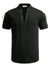 baratos Férias-Homens Camisa Social camisa de linho Camisa casual camisa de praia Tecido Férias Havaiana Preto Branco Azul Marron Manga Curta Colarinho Chinês Primavera Verão Roupa Básico