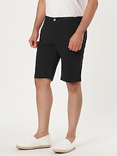 olcso munka rövidnadrág-Férfi Rózsaszín nadrág Rövidnadrágok Chino Shorts Ruha Rövidnadrág Bermuda nadrág Zseb Sima Mokaszinok Légáteresztő Szabadtéri Napi Alkalmi Divat Alkalmi Fekete Arcpír rózsaszín