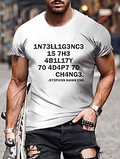 economico Magliette grafiche da uomo-Maglietta a maniche corte da uomo con graphic Stephen Hawking &#039;L&#039;intelligenza è la capacità di adattarsi ai cambiamenti&#039;