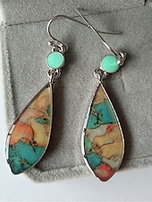 cheap Earrings-Women&#039;s Earrings Ethnic Style Outdoor Color Block Earring