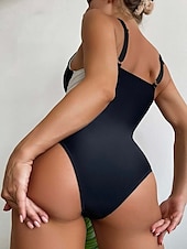 abordables Maillots de bain une pièce-Femme Maillots de Bain Une pièce Monokini Maillots de bain Slip Brésilien Maillot de bain Contrôle du Ventre Taille haute Tenues de plage Sexy Bloc de couleur A Bretelles Sans Manches Maillots de bain