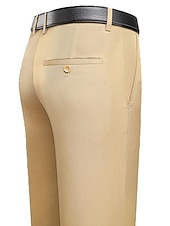 preiswerte Schlank-Herren Anzughosen Hose Hosen Hose Freizeithose Anzughose Tasche Einfarbig tragbar Draussen In voller Länge Hochzeit Heim Arbeit Modisch Strassenmode weiß grau Schwarz elastisch