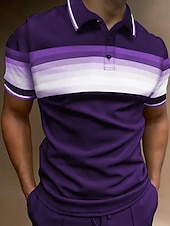 preiswerte Klassisches Poloshirt für Herren-Herren Sport-Polo Poloshirt Casual Festtage Kargen Kurzarm Modisch Basic Farbblock Taste Sommer Regular Fit Dunkelrot Gelb Dunkelmarine Purpur Grün Grau Sport-Polo