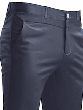 preiswerte Schlank-Herren Anzughosen Hose Hosen Hose Freizeithose Anzughose Tasche Einfarbig tragbar Draussen In voller Länge Hochzeit Heim Arbeit Modisch Strassenmode weiß grau Schwarz elastisch