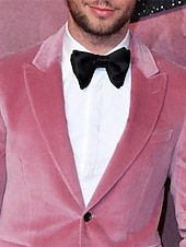 abordables Blazers et vestes-Blazer de soirée en velours pour hommes Coupe ajustée Uni À simple boutonnage Deux boutons Noir Rose Bourgogne Bleu royal Violet Marron Vert