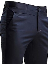 preiswerte Schlank-Herren Anzughosen Hose Hosen Hose Freizeithose Anzughose Tasche Einfarbig tragbar Draussen In voller Länge Hochzeit Heim Arbeit Modisch Strassenmode weiß grau Schwarz elastisch