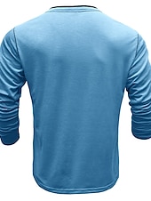olcso Alkalmi Henley póló-Férfi Gombos póló Henley ing Tee Top Hosszú ujj Henley Nyár Sima Divat Dizájn Alap Vakáció Utca Alkalmi Fehér Sárga Piros Férfi felső póló
