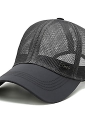 cheap Men&#039;s Baseball Cap-Men&#039;s Baseball Cap Black Deep Blue Mesh Travel Beach Outdoor Vacation Plain Adjustable Fashion