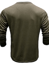 olcso Alkalmi Henley póló-Férfi Gombos póló Henley ing Tee Top Hosszú ujj Henley Nyár Sima Divat Dizájn Alap Vakáció Utca Alkalmi Fehér Sárga Piros Férfi felső póló