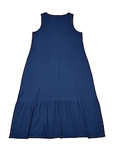 cheap Design Cotton &amp; Linen Dresses-Women&#039;s Black White Navy Blue Summer Maxi long Dress Maxi Dress Linen-Inspired Dresses Tank Dress Tiered Dress Solid Basic Casual Vacation Regular Fit Crew Neck