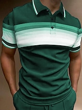 preiswerte Klassisches Poloshirt für Herren-Herren Sport-Polo Poloshirt Casual Festtage Kargen Kurzarm Modisch Basic Farbblock Taste Sommer Regular Fit Dunkelrot Gelb Dunkelmarine Purpur Grün Grau Sport-Polo