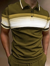 preiswerte Klassisches Poloshirt für Herren-Herren Sport-Polo Poloshirt Casual Festtage Kargen Kurzarm Modisch Basic Farbblock Taste Sommer Regular Fit Dunkelrot Gelb Dunkelmarine Purpur Grün Grau Sport-Polo