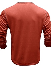 olcso Alkalmi Henley póló-Férfi Gombos póló Henley ing Tee Top Hosszú ujj Henley Nyár Sima Divat Dizájn Alap Vakáció Utca Alkalmi Fehér Sárga Piros Férfi felső póló