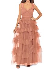 cheap Prom Dresses-Ball Gown Prom Dresses Tiered Plisse Dress Masquerade Prom Floor Length Sleeveless Sweetheart Tulle Ladder Back with Pure Color 2025