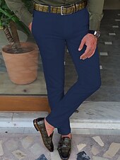 Men's Trousers Chinos Chino Pants Pocket Plain Comfort Breathable Outdoor Daily Going out Fashion Casual Black White 13