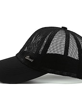 cheap Men&#039;s Baseball Cap-Men&#039;s Baseball Cap Black Deep Blue Mesh Travel Beach Outdoor Vacation Plain Adjustable Fashion