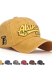 billiga Baseballkeps herr-Herr Basebollkeps Svart Gul 100% bomull Broderi Resor Strandstil Utomhus Semester Slät Justerbara Mode