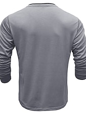 olcso Alkalmi Henley póló-Férfi Gombos póló Henley ing Tee Top Hosszú ujj Henley Nyár Sima Divat Dizájn Alap Vakáció Utca Alkalmi Fehér Sárga Piros Férfi felső póló
