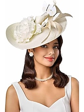 abordables Fascinators-Fascinateurs Fibre synthétique Halloween Derby kentucky Luxueux fantaisie Avec Fleur Tulipe Casque Couvre-chef