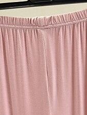 billiga Sovkläder till damer-pyjamas dam pyjamas topp och byxor set 2 stycken ren färg mode casual mjukt hem daglig säng modal andas lapel långärmad byxa sommar vår hem outfits