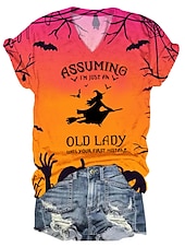 Women's T Shirt Basic Floral Print Short Sleeve Regular Tops V Neck Weekend Black Yellow Pink Red Orange Summer 9