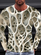 economico Magliette 3D-Per uomo Pop art Astratto maglietta Manica lunga maglietta Stampa 3D Girocollo Camicia Vintage Di tendenza Originale Esterno Giornaliero Sport Blu Viola Verde Primavera &amp; Autunno Abbigliamento S M L