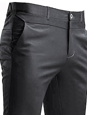 preiswerte Schlank-Herren Anzughosen Hose Hosen Hose Freizeithose Anzughose Tasche Einfarbig tragbar Draussen In voller Länge Hochzeit Heim Arbeit Modisch Strassenmode weiß grau Schwarz elastisch