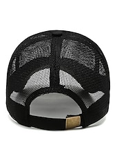 cheap Men&#039;s Baseball Cap-Men&#039;s Baseball Cap Black Deep Blue Mesh Travel Beach Outdoor Vacation Plain Adjustable Fashion