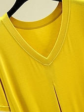 cheap Women&#039;s Nightgowns &amp; Sleepshirts-Women&#039;s Pajamas Nightgown Nightshirt Dress Pure Color Simple Casual Soft Home Daily Bed Modal Breathable V Wire Short Sleeve Summer Fall Home Outfits