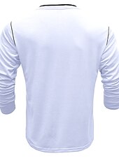 olcso Alkalmi Henley póló-Férfi Gombos póló Henley ing Tee Top Hosszú ujj Henley Nyár Sima Divat Dizájn Alap Vakáció Utca Alkalmi Fehér Sárga Piros Férfi felső póló