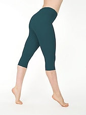preiswerte Einfarbige Leggings-Damen Casual Sport Leggins Capri-Shorts Scrunch Hintern Shorts Elastische Taille Wadenlänge Hose Täglich Yoga elastisch Baumwollmischung Leicht Sport Hoher Taillenbund Schlank Graues Grün 7 Punkte