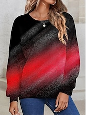 levne Umění a design vrcholy-dámská mikina pulovr polyester color block street casual sportovní basic neon &amp;amp; světlý top s kulatým výstřihem, dlouhým rukávem, mikroelastický pad &amp;amp; zimní comfrt prodyšná měkká tkanina
