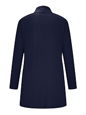 tanie Kardigany i odzież wierzchnia-Damskie Sweter Rozpinany Elegancki Codzienny Miękkie Jednokolorowe Prążkowany Otwarty przód Kieszeń Długi rękaw Robić na drutach Na zewnątrz Codzienny Weekend Czarny Biały Lato Jesień