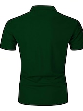 cheap Men&#039;s Classic Polo-Men&#039;s Button Up Polos Polo Shirt Casual Sports Lapel Short Sleeve Fashion Basic Color Block Button Summer Regular Fit Fire Red Black White Army Green Dark Navy Dark Gray Button Up Polos