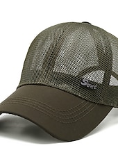 cheap Men&#039;s Baseball Cap-Men&#039;s Baseball Cap Black Deep Blue Mesh Travel Beach Outdoor Vacation Plain Adjustable Fashion