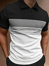 cheap Men&#039;s Classic Polo-Men&#039;s Button Up Polos Polo Shirt Casual Sports Lapel Short Sleeve Fashion Basic Color Block Button Summer Regular Fit Fire Red Black White Army Green Dark Navy Dark Gray Button Up Polos