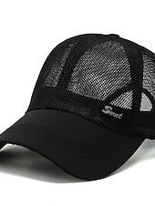 cheap Men&#039;s Baseball Cap-Men&#039;s Baseball Cap Black Deep Blue Mesh Travel Beach Outdoor Vacation Plain Adjustable Fashion
