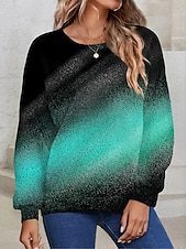 levne Umění a design vrcholy-dámská mikina pulovr polyester color block street casual sportovní basic neon &amp;amp; světlý top s kulatým výstřihem, dlouhým rukávem, mikroelastický pad &amp;amp; zimní comfrt prodyšná měkká tkanina