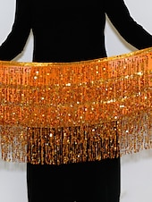 abordables Jupes unies-jupe de mardi gras pour femme jupe scintillante mini blanc / noir noir blanc jaune jupes été paillettes gland frange imprimé mode décontracté performance fête taille unique thème carnaval