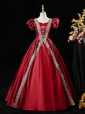 cheap Dresses-Gothic Victorian Vintage Inspired Dress Party Costume Prom Dress Princess Shakespeare Solid Color Ball Gown Fancy Dress Women&#039;s Royal Halloween Carnival Valentine&#039;s Day Party Evening Party Stage