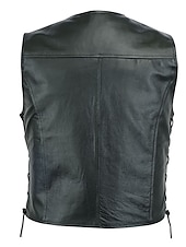 abordables Chalecos-Hombre Chaleco Chaleco de cuero Vacaciones Ropa Cotidiana Noche Moda Básico Primavera &amp; Otoño Botones Cuero sintético Cómodo Plano Botonadura Simple Escote en Pico Ajuste regular Negro Chaleco