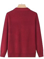 voordelige Vesten en bovenkleding-Dames Vest Trui Stijlvol Casual Zacht Bloemig Geribd Strakke ronde hals Knop Zak Lange mouw breien Buiten Feestdagen Uitgaan bordeaux Grasgroen Herfst Winter